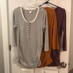 Bundle THREE Old Navy Maternity Henleys